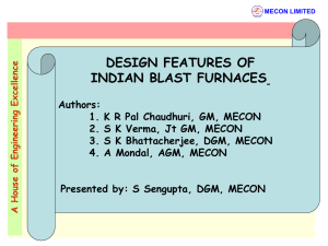 design features of indian blast furnaces