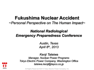 Fukushima Nuclear Accident - National Radiological Emergency