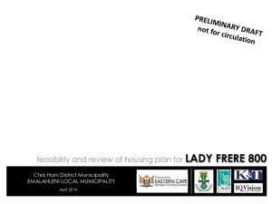 LADY FRERE 800 FEASIBILITY REPORT