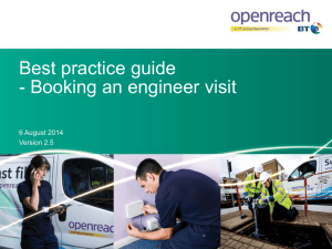 Best Practice Guide - When booking an engineering visit