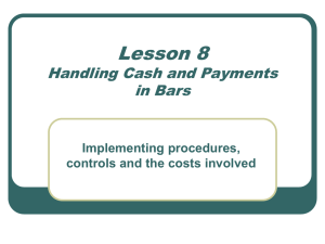 Lesson 8 - Payment Systems Used in Bars
