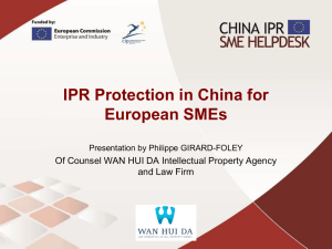 Protected IPRs in China