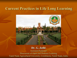 Open and Distance Learning Programmes of TNAU – A provocative