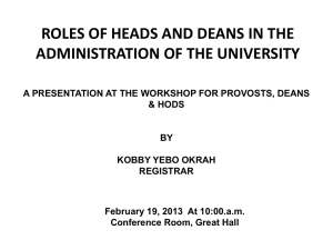 1. Kobby Yebo-Okrah - Deans and HoDs