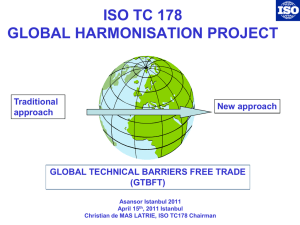 Harmonisation of codes and standards Status