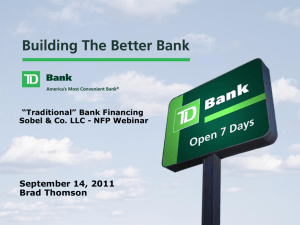 "Traditional" Bank Financing
