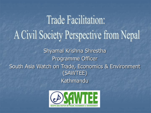 Trade Facilitation: A Nepalese Perspective