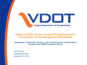 Update on VDOT`s Northern Virginia ITS Architecture Plan