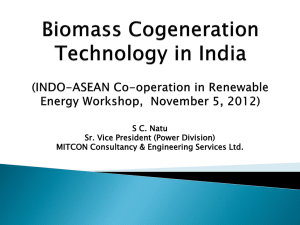 Biomass Cogeneration, Bagasse - Ministry of New and Renewable