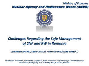The National Strategy for Safe Management of Radioactive Waste