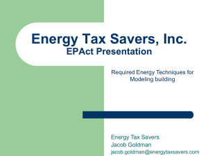 Energy Tax Savers, Inc. EPAct Presentation