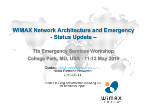 WiMAX network emergency support