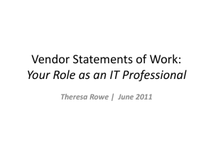 Vendor Statements of Work: Your Role as an IT