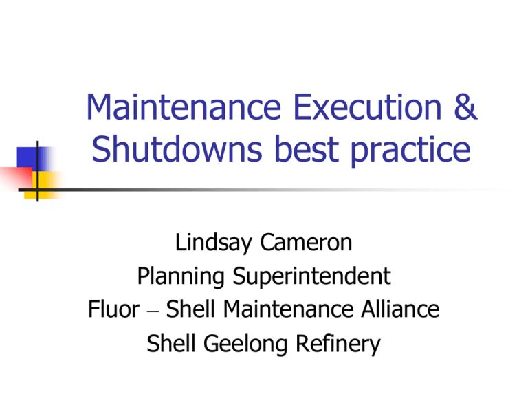 Shutdown Maintenance Other Name