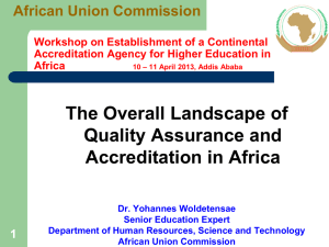 Presentation: African Quality Assurance and