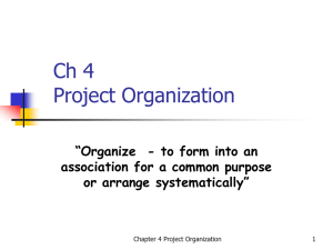 Project Organization - Faculty of Mechanical Engineering