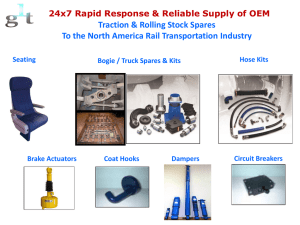 Traction and Rolling Stock Spares