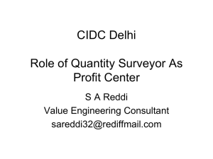 Role of Quantity Surveyors As Profit Center