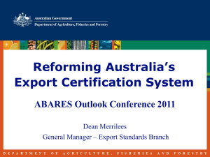 Export Certification Reform Package