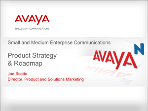 Small and Medium Enterprise Strategy and Plan To - Avaya