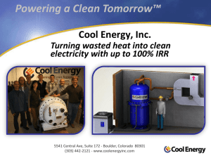 Sam Weaver - Cool Energy, Inc