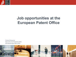 Job opportunities at the European Patent Office