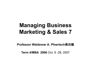 Managing Business Marketing & Sales