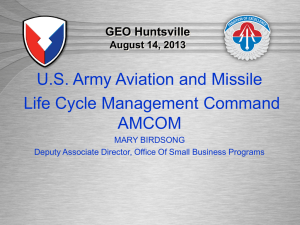 Aviation and Missile Life Cycle Management Command Update
