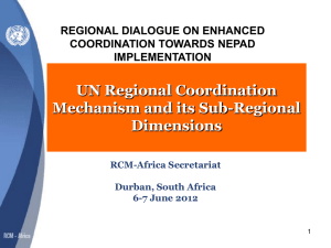 UN Regional Coordination Mechanism and its Sub