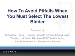 How To Avoid Pitfalls When You Must Select The Lowest Bidder