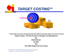 TARGET COSTING... What Is It?