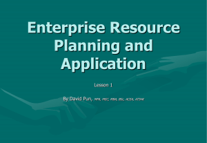 THREE MODES OF PRODUCTION - Enterprise Resource Planning
