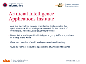 2011-AIAI-Intro - Artificial Intelligence Applications Institute