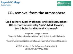 CO 2 removal from the atmosphere