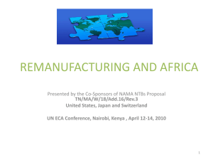 REMANUFACTURING IN AFRICA