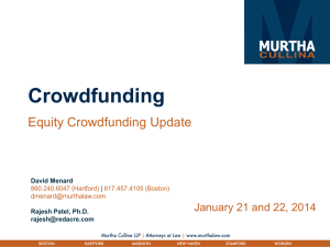 Crowdfunding Update