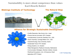 The Natural Step Alliance for Strategic Sustainable Development