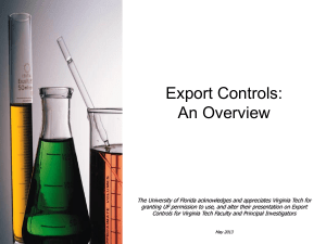 Export Controls for Sponsored Programs
