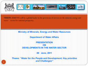 WATER SECTOR INPUT - The Department of Water Affairs