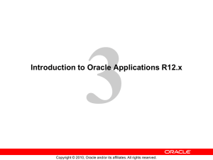 Introduction to Oracle Applications R12.x