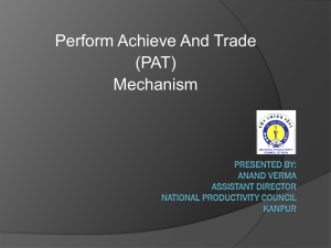 Perform, Achieve & Trade (PAT) Mechanism