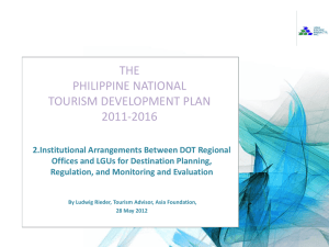 NTDP Insitutional Devt - Department of Tourism