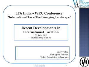 Recent Developments in International Taxation