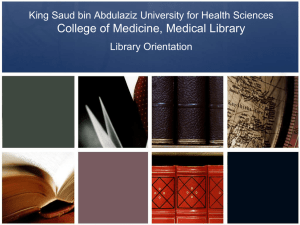 Library Orientation - College of Medicine