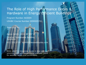 AA3004 LEED for High Performance Doors and Hardware in Energy