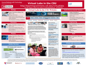 Virtual Labs in the CSU - Teaching Commons Guide for MERLOT