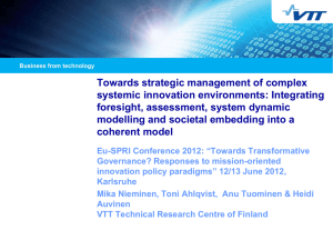 Mika Nieminen: Towards strategic management of complex systemic
