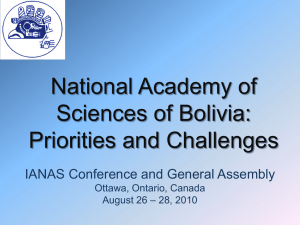 National Academy of Sciences of Bolivia: priorities and