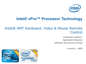 Intel® AMT Keyboard, Video, Mouse Redirection - CM