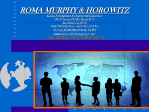 RMH Presentation - Roma Murphy & Horowitz